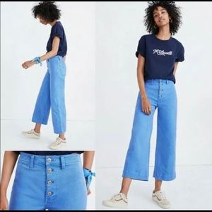 Madewell 29 Emmett Blue Wide Leg Crop